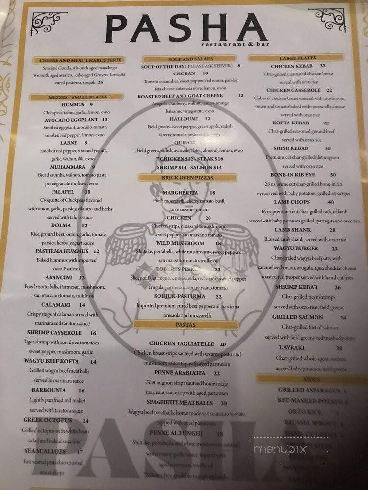 Pasha Restaurant and Bar - Atlanta, GA menu_pic