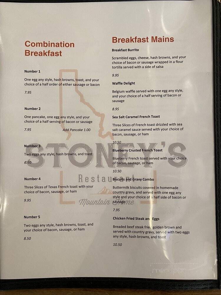 Stoney's Restaurant - Mountain Home, ID menu_pic