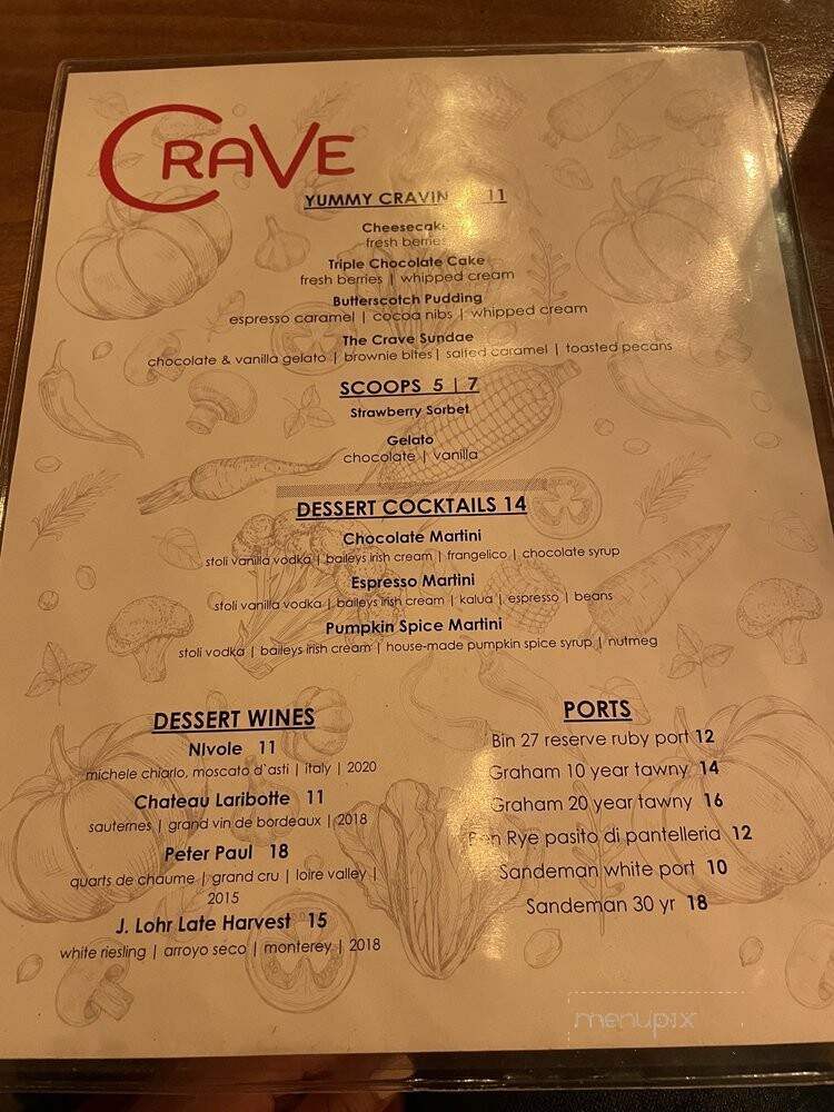 Menu of Crave in Novato, CA 94949