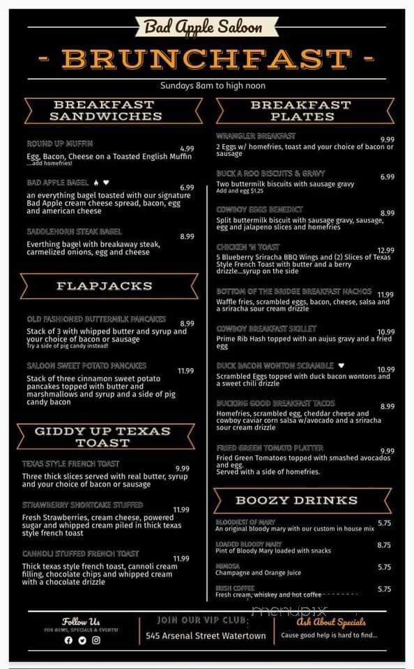 Bad Apple Saloon - Watertown, NY menu_pic