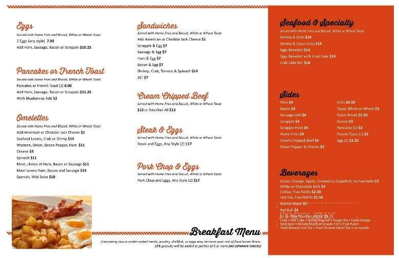 Gus's Crab Shack - Port Penn, DE menu_pic