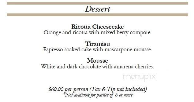 Beppe Trattoria - New York, NY menu_pic