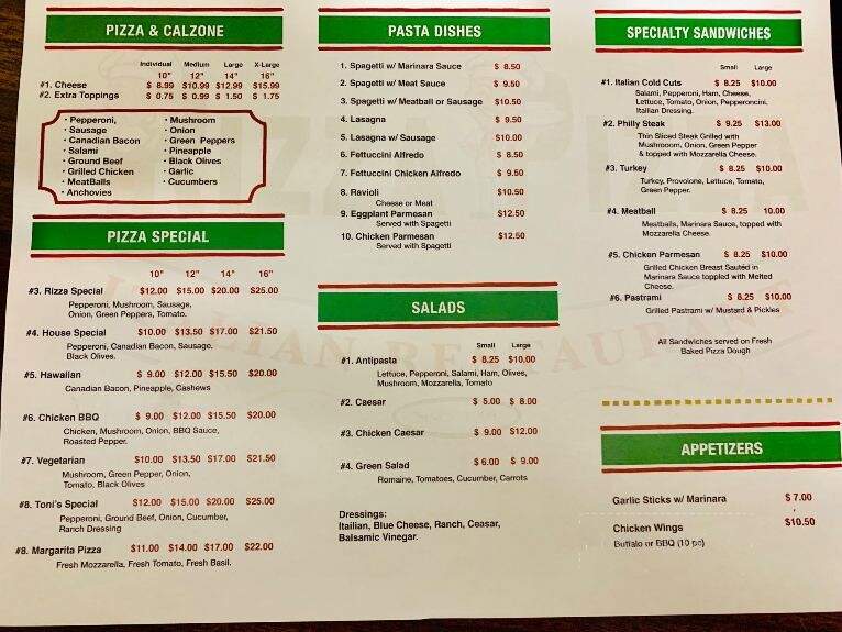 Rizza Pizza - Toledo, OR