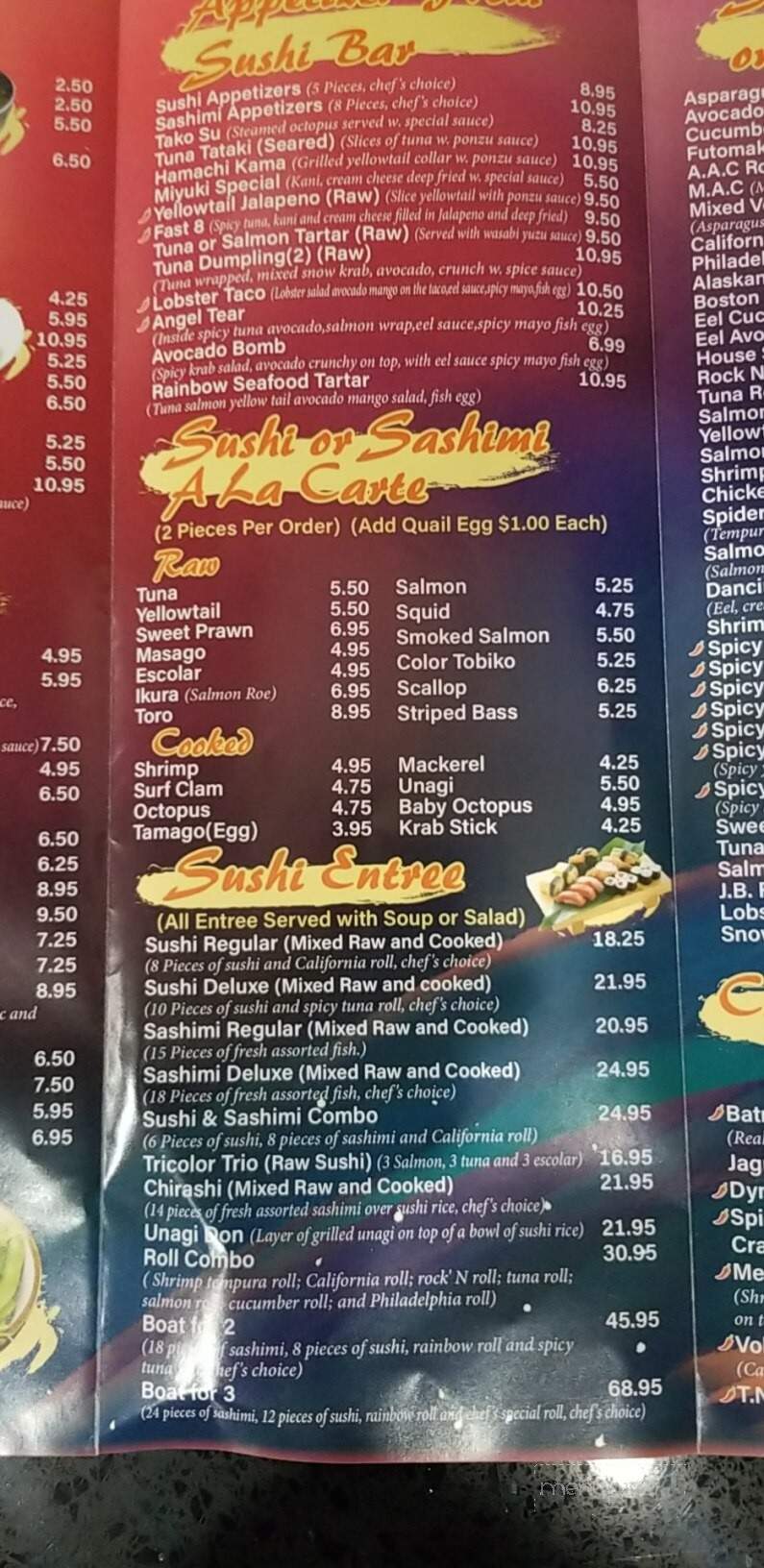 Miyuki Sushi & Thai - Port St. Lucie, FL menu_pic
