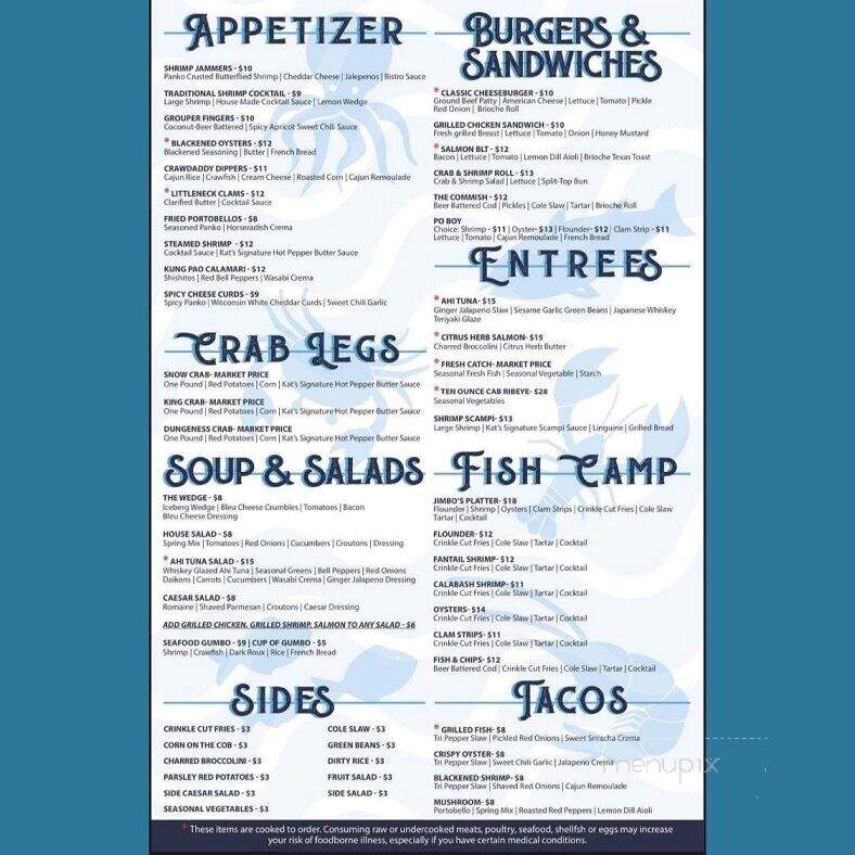 Kat's Seafood Kitchen - Cornelius, NC menu_pic