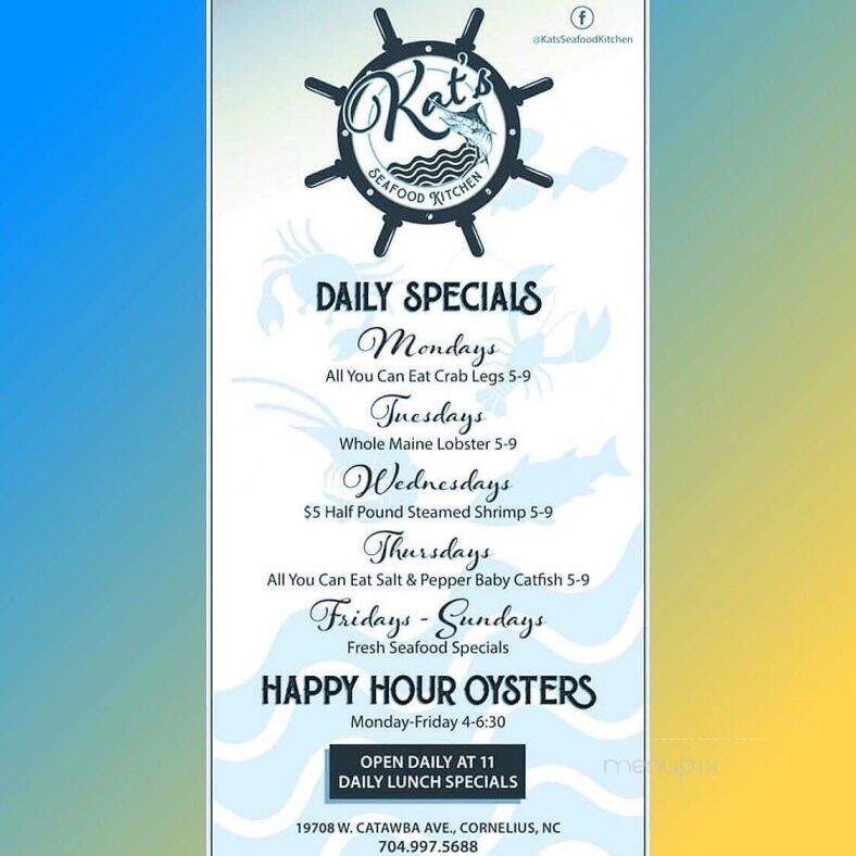 Kat's Seafood Kitchen - Cornelius, NC menu_pic