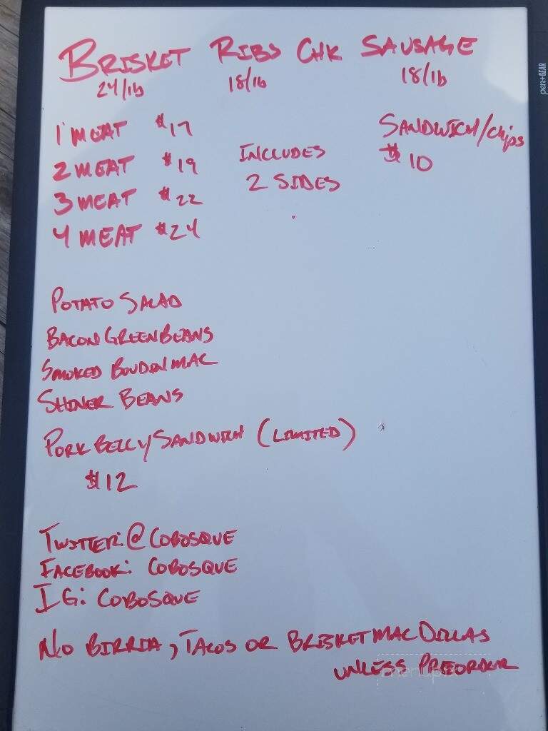Cobo's - Houston, TX menu_pic