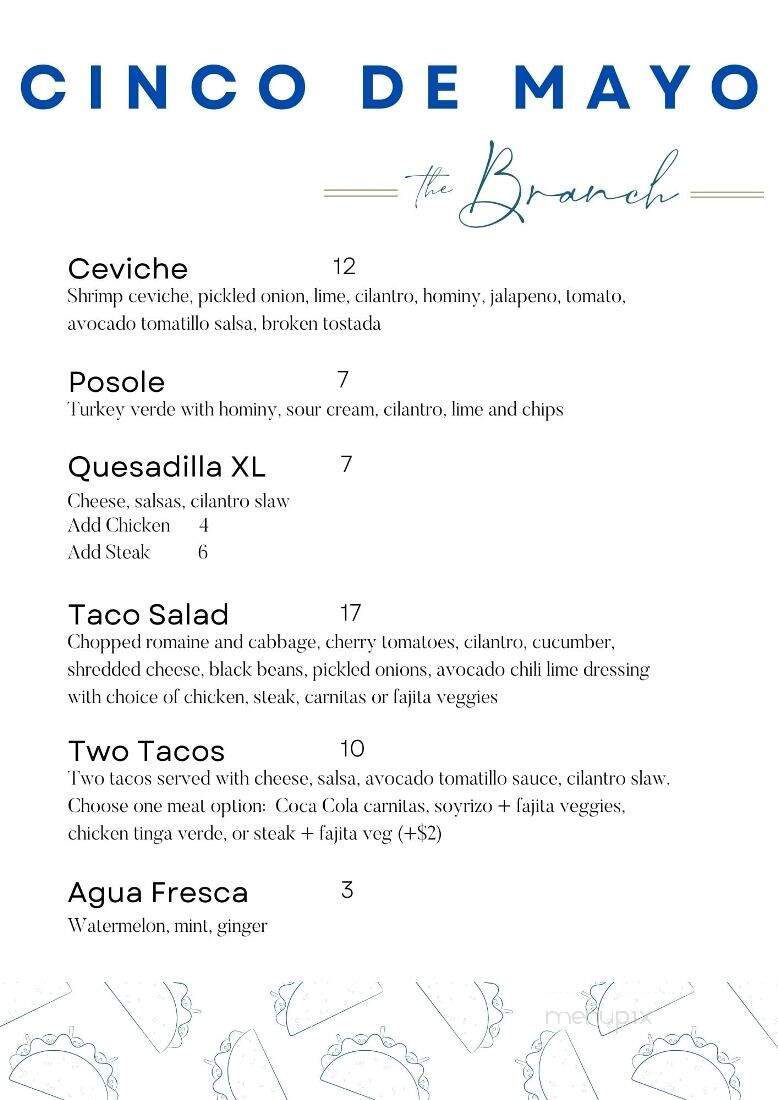 The Branch - Twain Harte, CA menu_pic