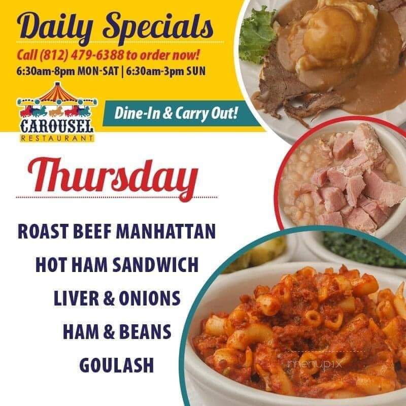 Carousel - Evansville, IN menu_pic