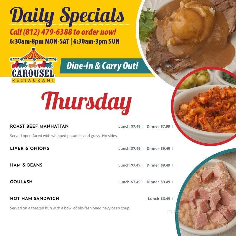 Carousel - Evansville, IN menu_pic