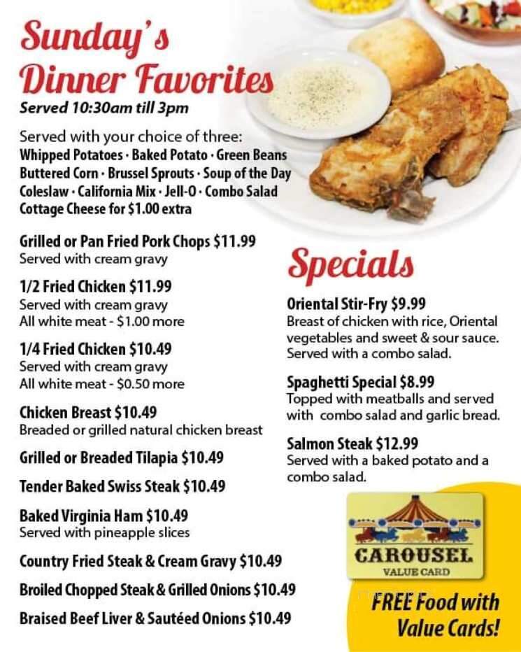 Carousel - Evansville, IN menu_pic