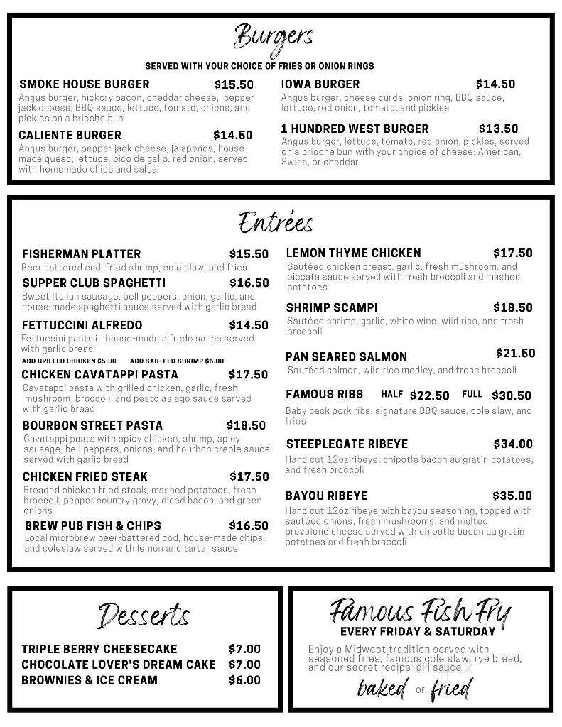 1 Hundred West - Davenport, IA menu_pic