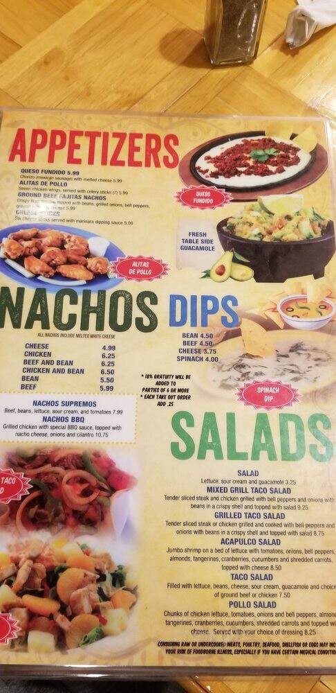 Nueva Villa - Hartsville, SC menu_pic