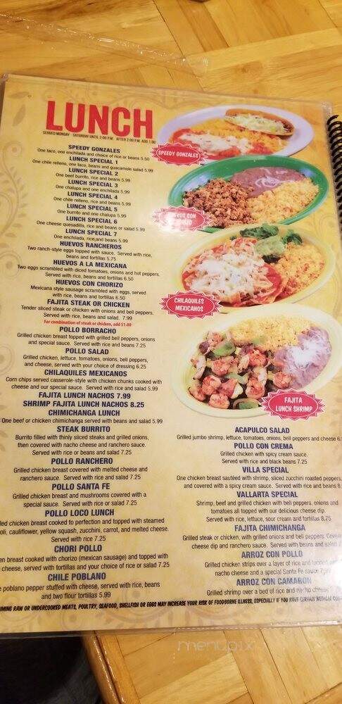 Nueva Villa - Hartsville, SC menu_pic