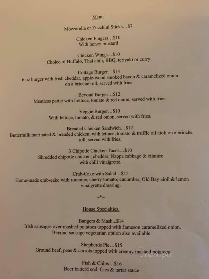 The Cottage Bar - Teaneck, NJ menu_pic