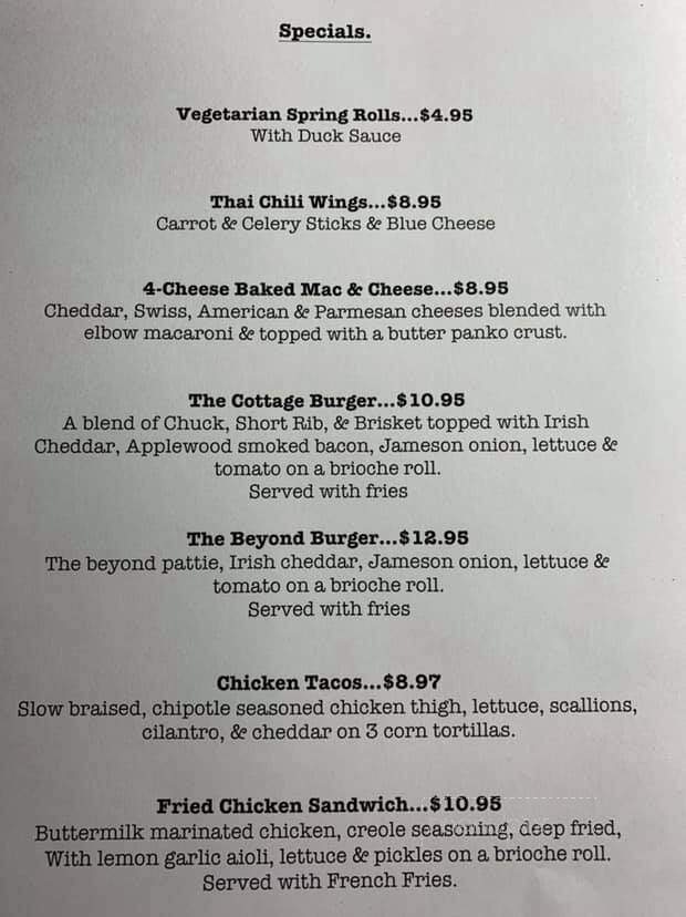 The Cottage Bar - Teaneck, NJ menu_pic