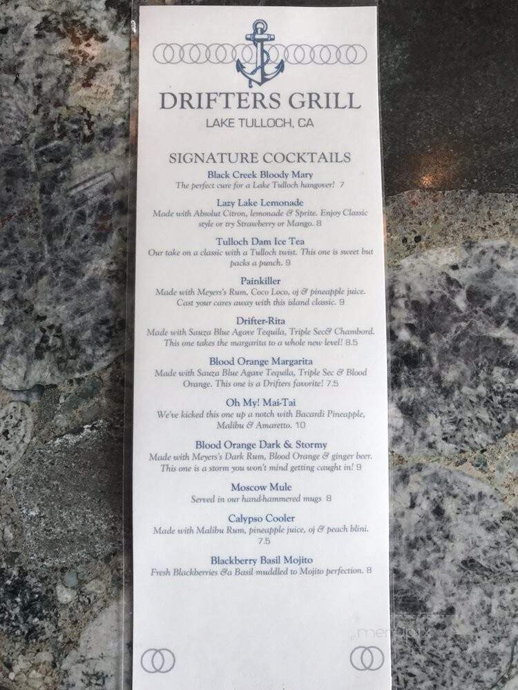 Drifters Marina and Grill - Copperopolis, CA menu_pic