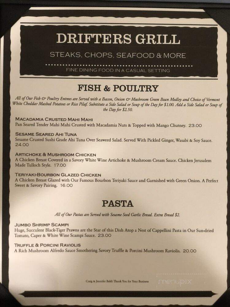 Drifters Marina and Grill - Copperopolis, CA menu_pic