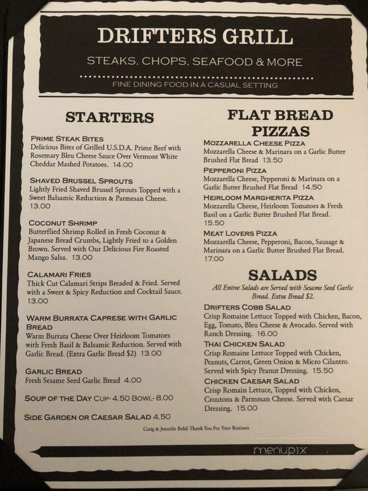 Drifters Marina and Grill - Copperopolis, CA menu_pic
