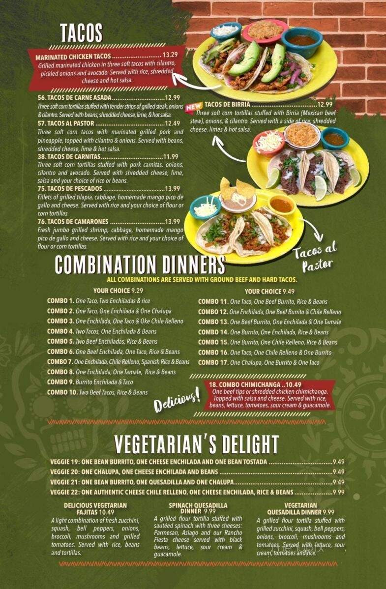 Rancho Fiesta - Mansfield, OH menu_pic