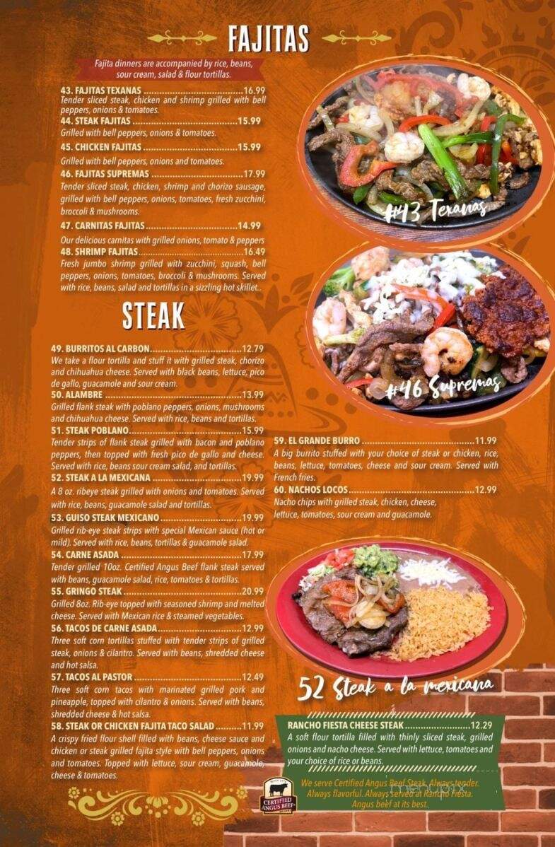 Rancho Fiesta - Mansfield, OH menu_pic
