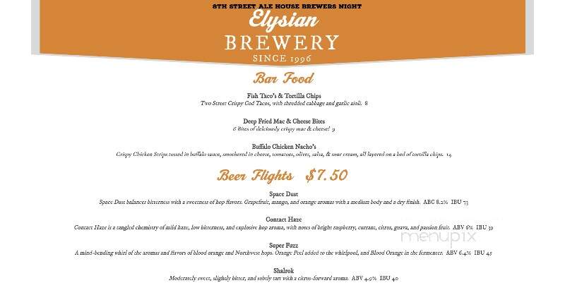 8th Street Ale House - Hoquiam, WA menu_pic