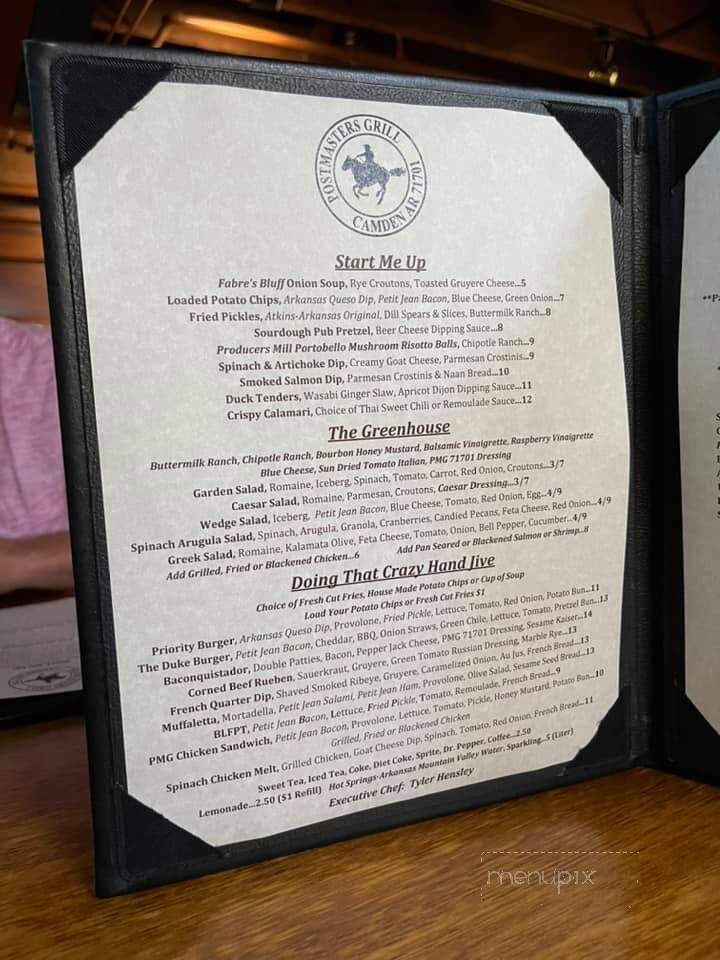 Postmasters Grill - Camden, AR menu_pic
