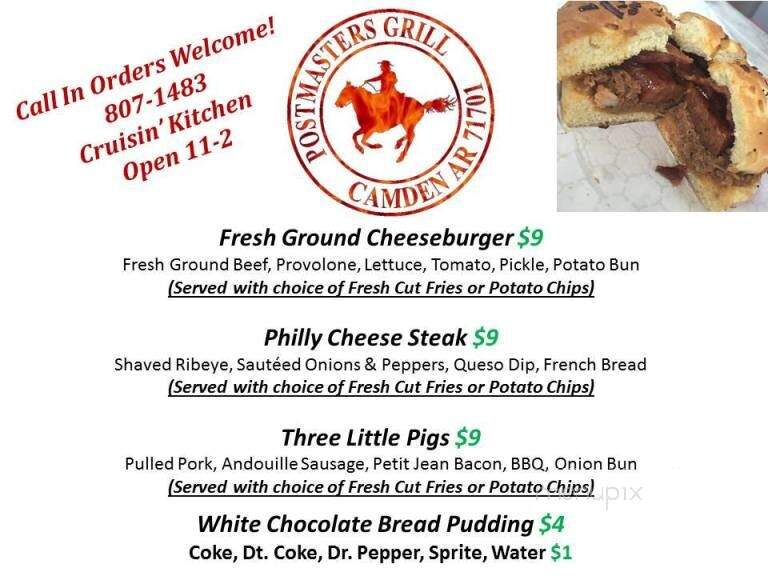 Postmasters Grill - Camden, AR menu_pic