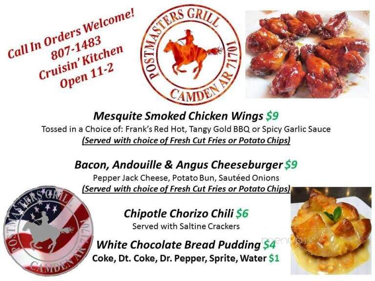 Postmasters Grill - Camden, AR menu_pic