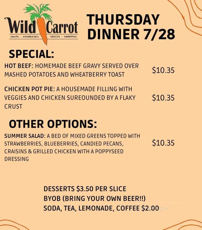 Wild Carrot - Waverly, IA menu_pic