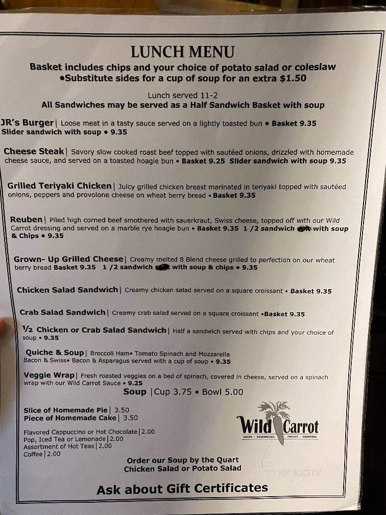 Wild Carrot - Waverly, IA menu_pic