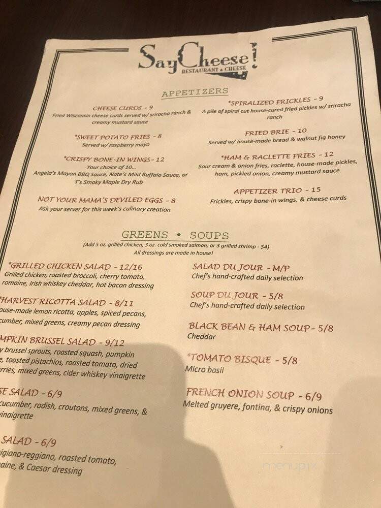 Say Cheese! Restaurant & Cheese - West Reading, PA menu_pic