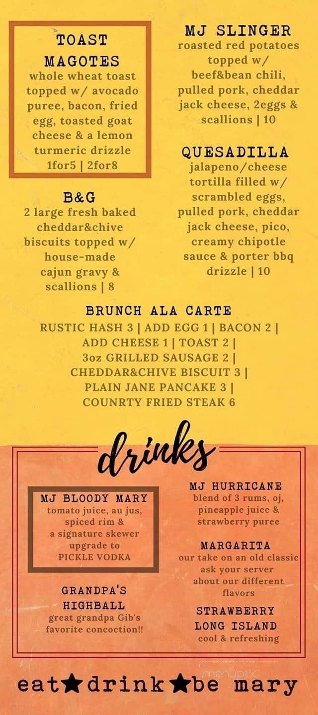 Mary Jane Burgers & Brew - Perryville, MO menu_pic