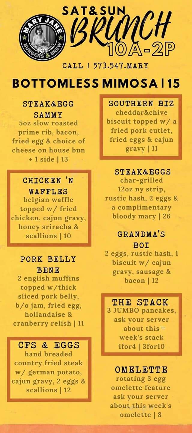 Mary Jane Burgers & Brew - Perryville, MO menu_pic