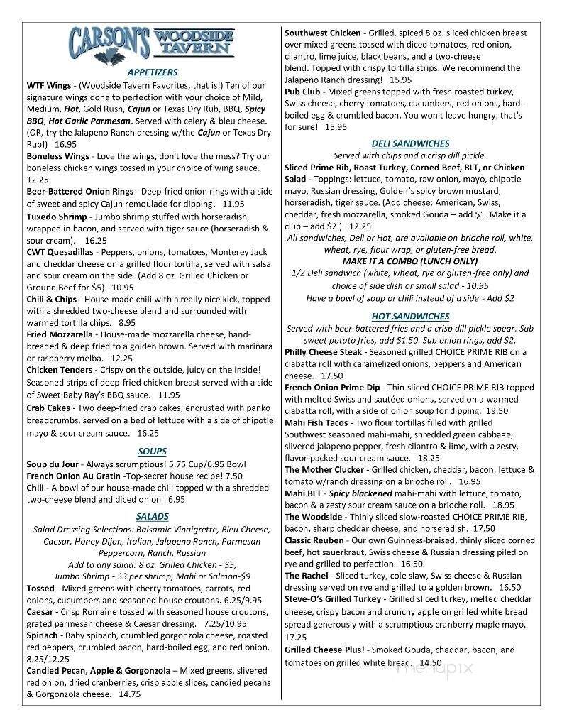 Carson's Woodside Tavern - Malta, NY menu_pic
