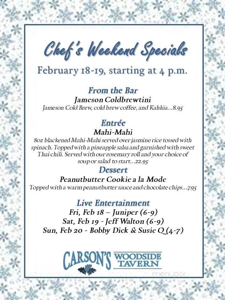 Carson's Woodside Tavern - Malta, NY menu_pic