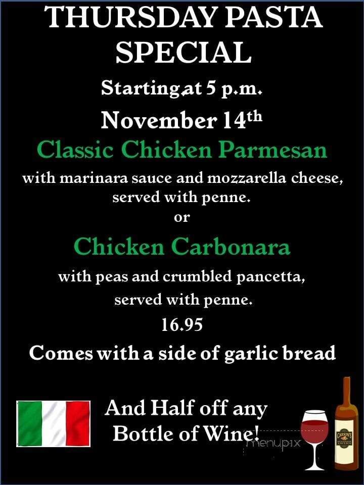 Carson's Woodside Tavern - Malta, NY menu_pic