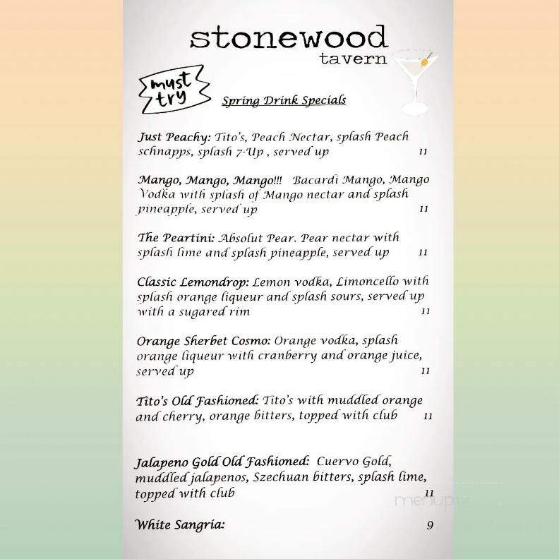 Stonewood Tavern - Andover, NJ menu_pic