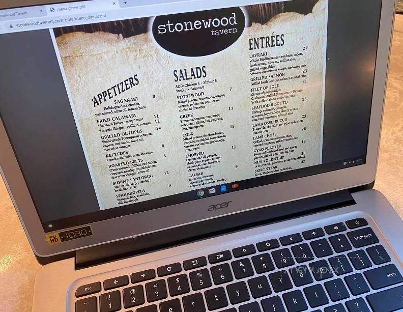 Stonewood Tavern - Andover, NJ menu_pic