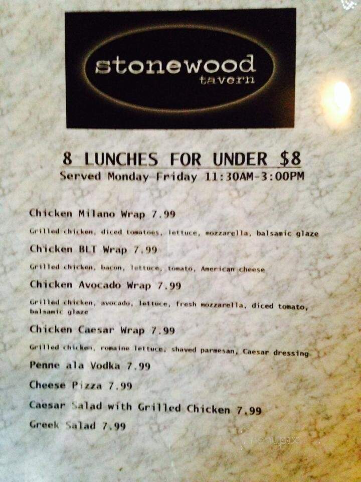 Stonewood Tavern - Andover, NJ menu_pic