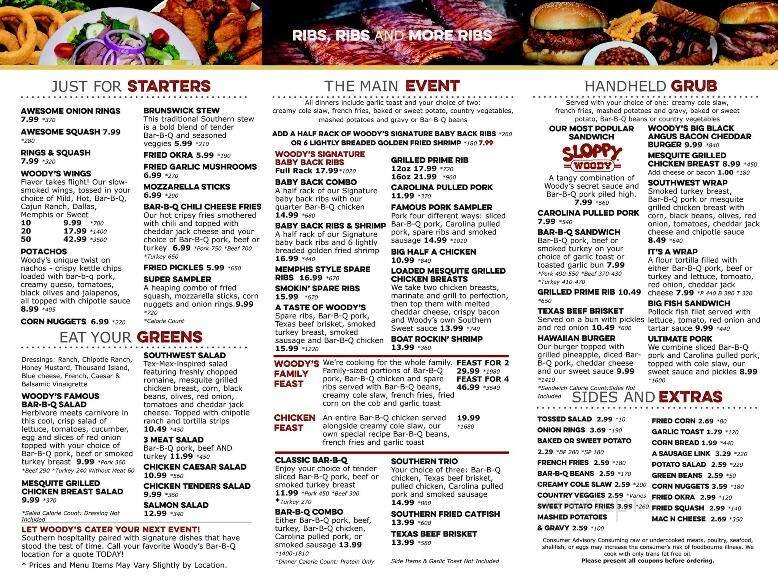 Woody's Bar-B-Q - Cocoa, FL menu_pic