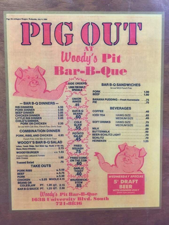 Woody's Bar-B-Q - Cocoa, FL menu_pic