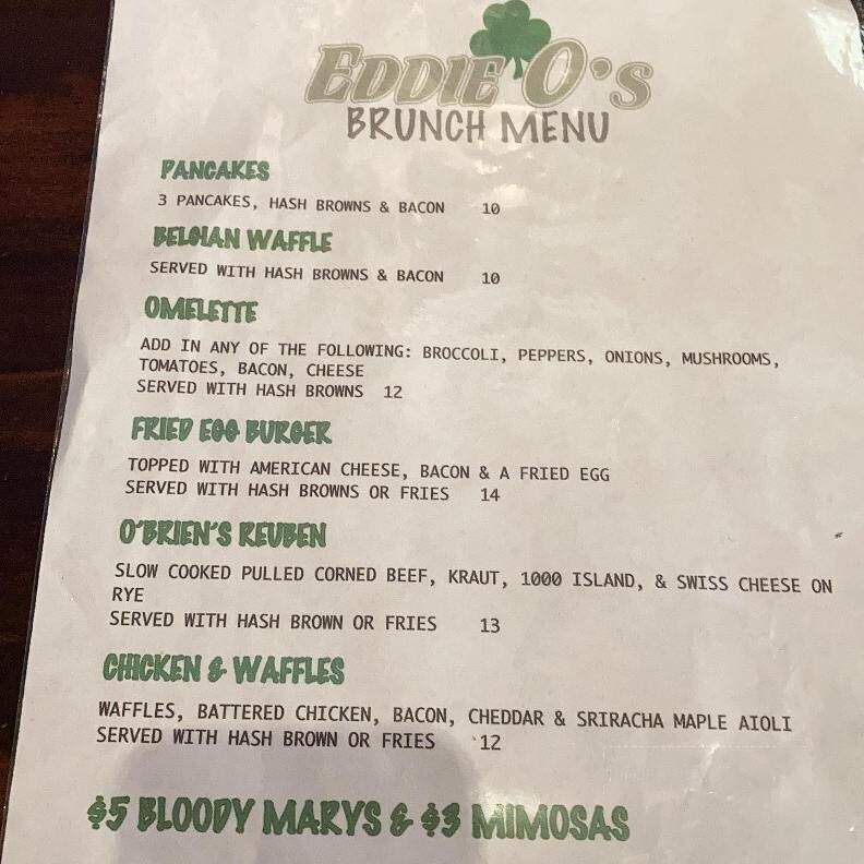 Eddie O'Briens Grille & Bar - Geneva, NY menu_pic