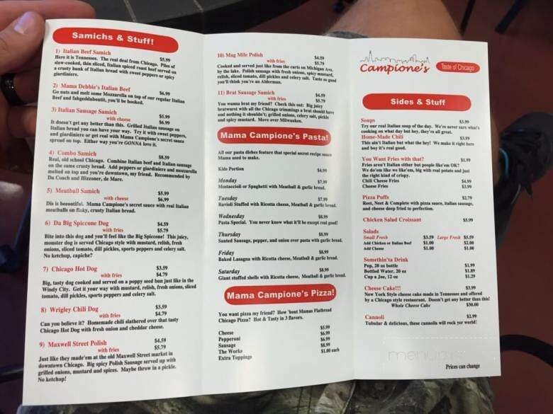 Campione's - Gallatin, TN menu_pic