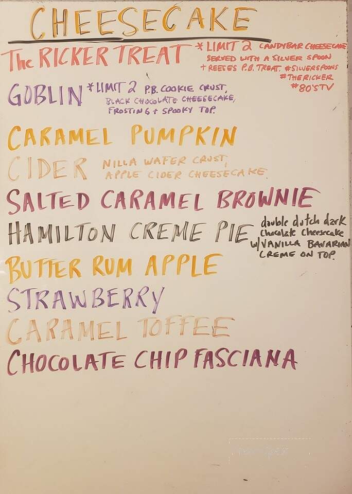 Cheesecake Machismo - Albany, NY menu_pic