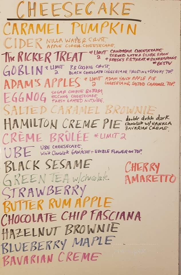 Cheesecake Machismo - Albany, NY menu_pic