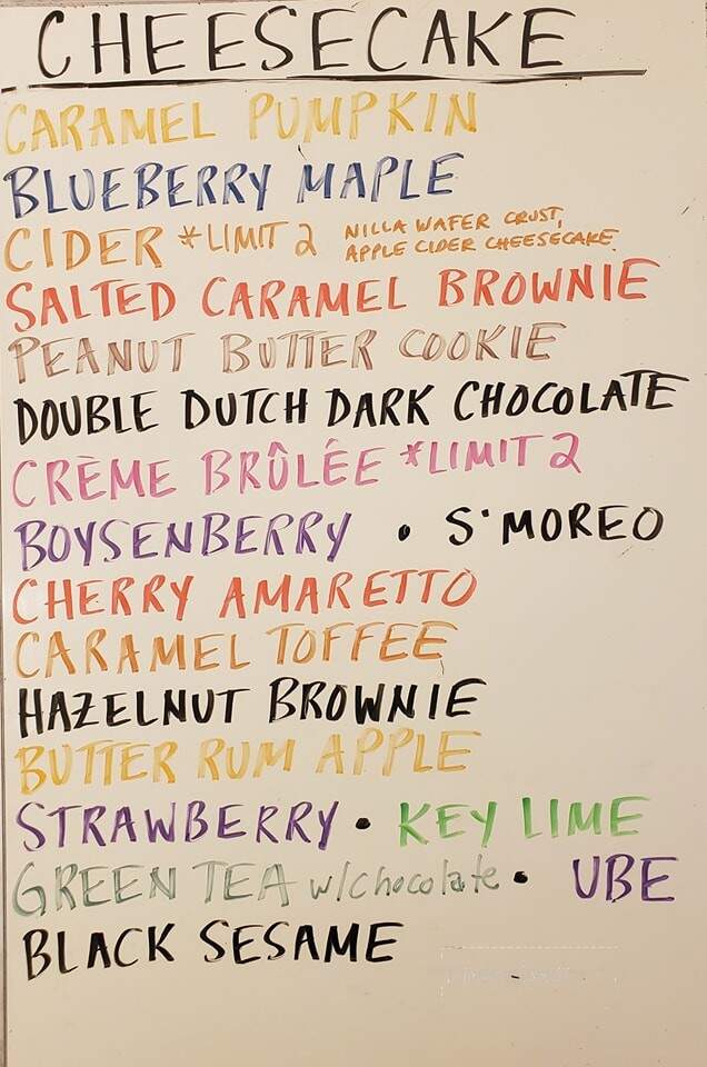 Cheesecake Machismo - Albany, NY menu_pic