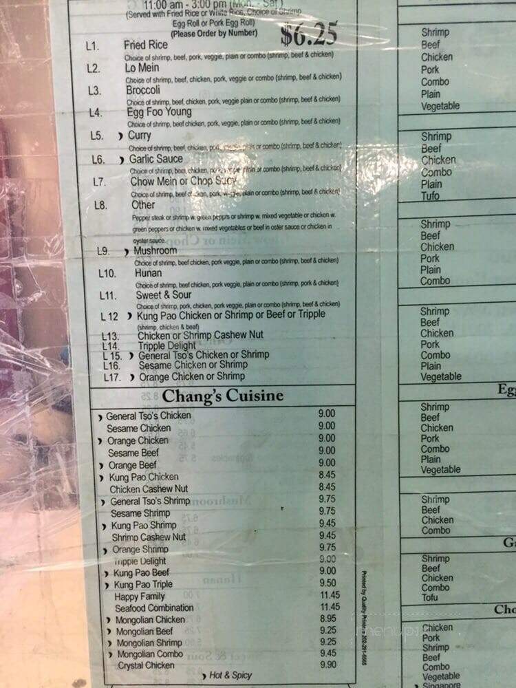 Twin Dragon Carry Out - Washington, DC menu_pic