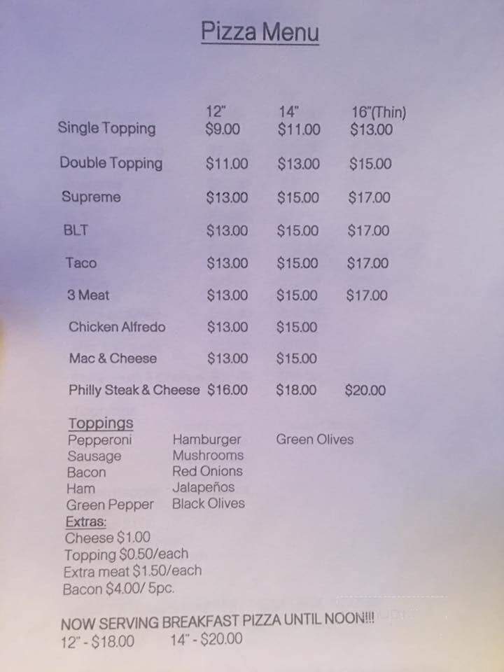 Gangsters Bar & Grill - Hazel Green, WI menu_pic