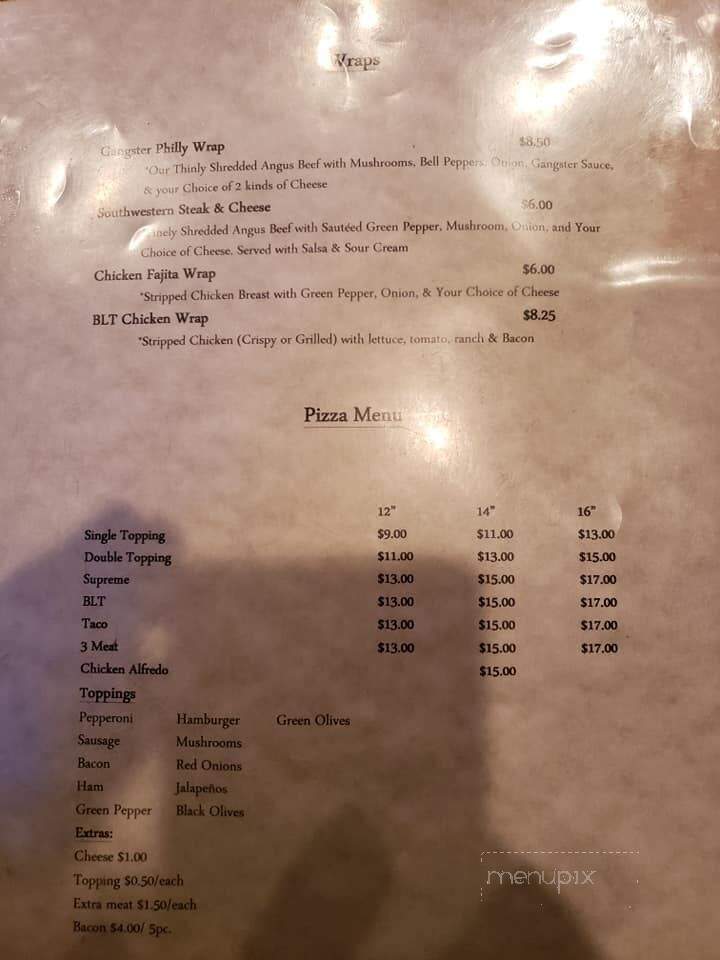 Gangsters Bar & Grill - Hazel Green, WI menu_pic